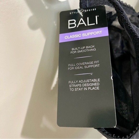 Bali Women’s Classic Support Underwire Full Coverage Floral Bra Midnight NWT - Picture 4 of 5